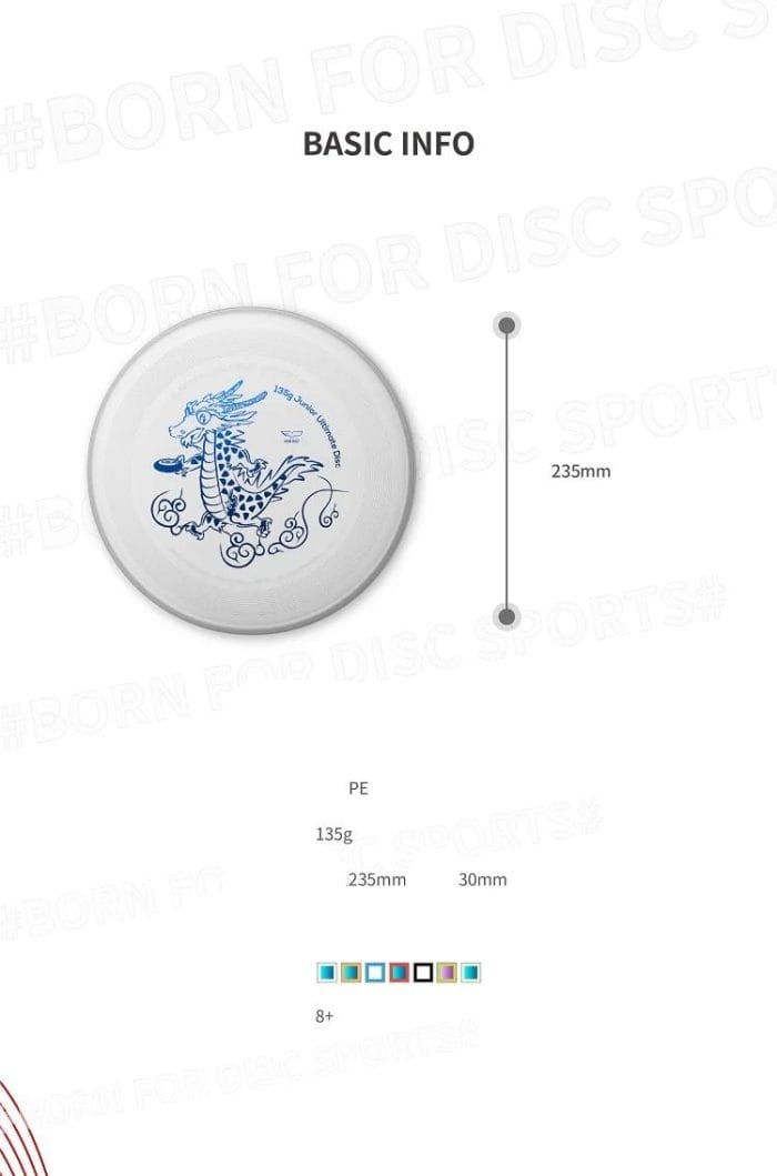 Frisbee pour enfants Yikun UltiPro Junior Ultimate Disc 135g - Caractéristiques