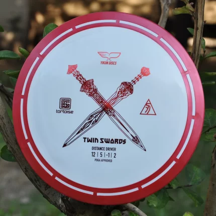 Frisbee Yikun Disc-Golf Distance Driver TWIN SWORDS Rouge Turtoise Line en extérieur