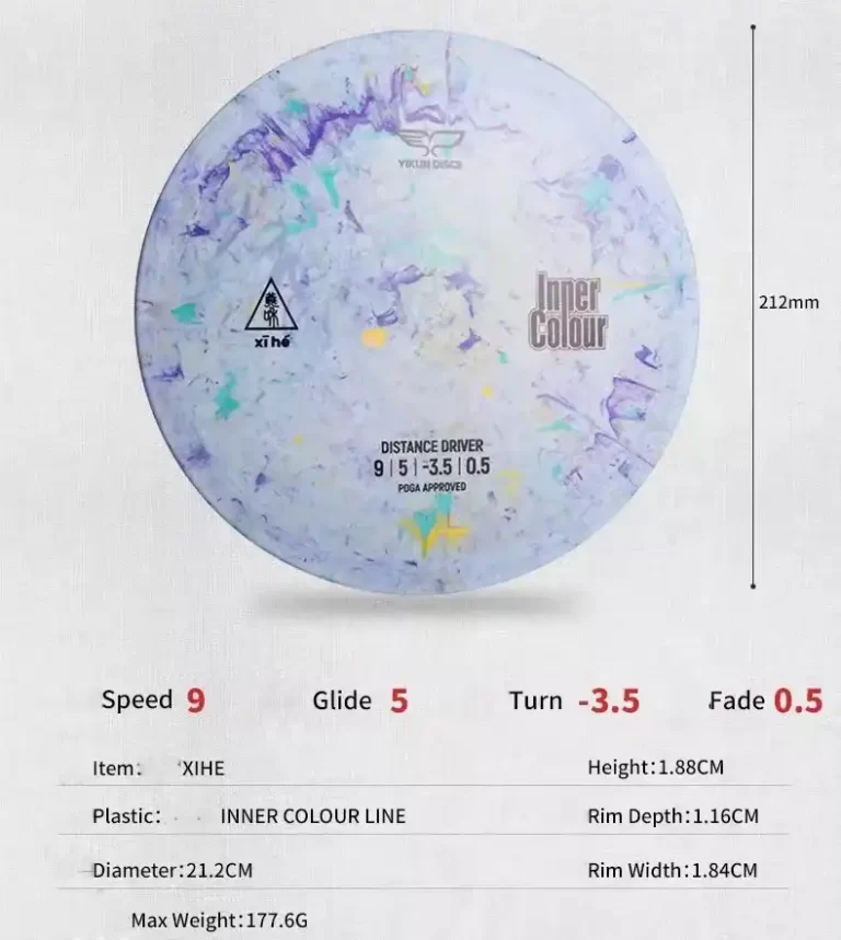 Frisbee Yikun Disc-Golf Distance Driver XIHE Inner Color - Matériaux