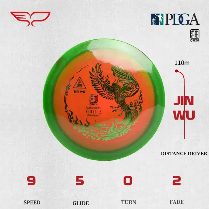 Frisbee Yikun Disc-Golf Fairway Driver JINWU Glaze Line - Caractéristiques