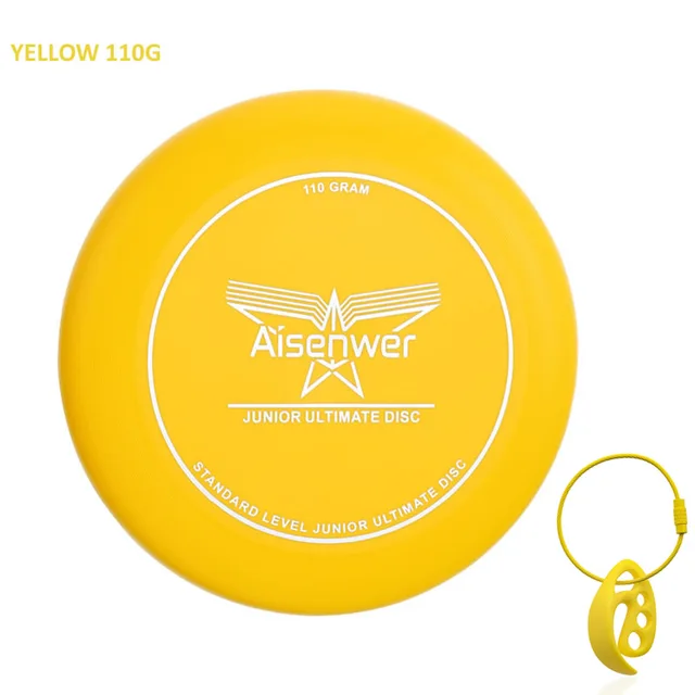 Frisbee pour enfants de 3 à 8 ans- Aisenwer Ultimate Disc Jaune 110g avec fermoir à disque
