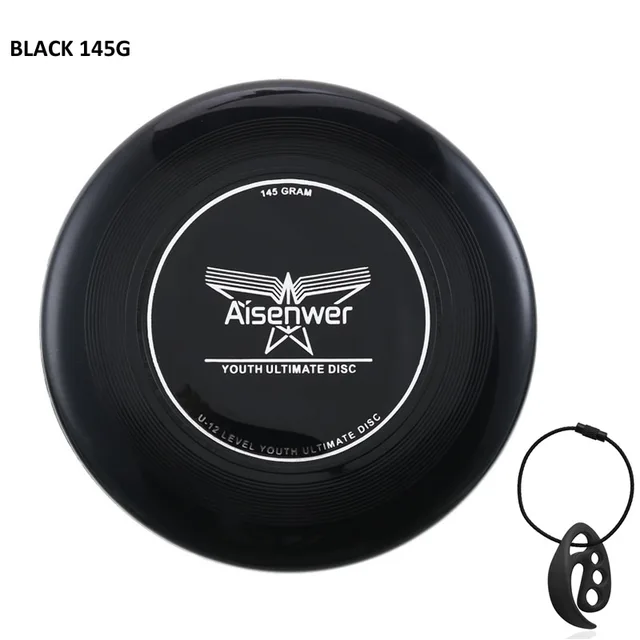 Frisbee pour enfants de 8 à 15 ans- Aisenwer Ultimate Disc Noir 145g avec fermoir à disque